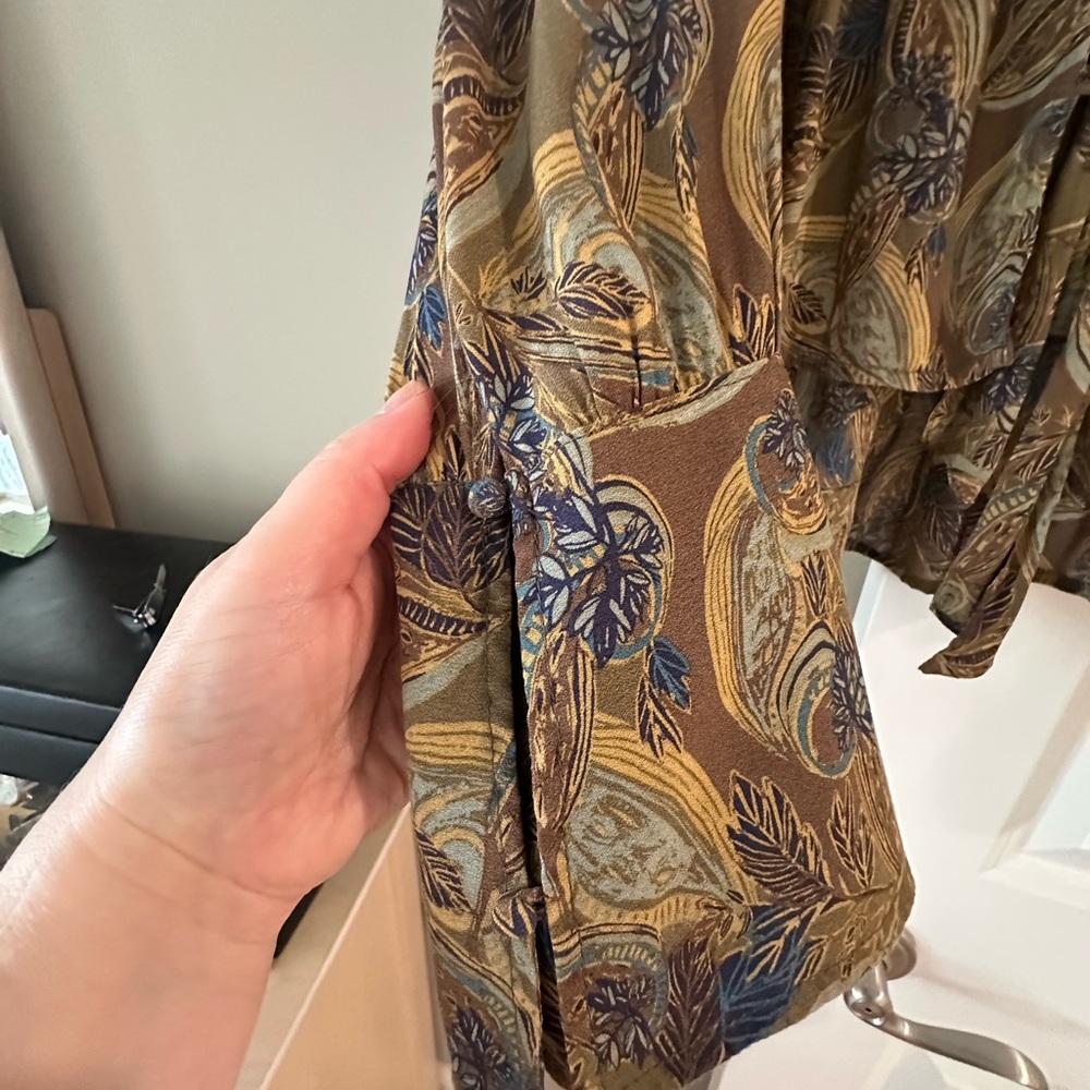 Free People Multicolor Paisley Lace-Up Blouse - Picture 5 of 6